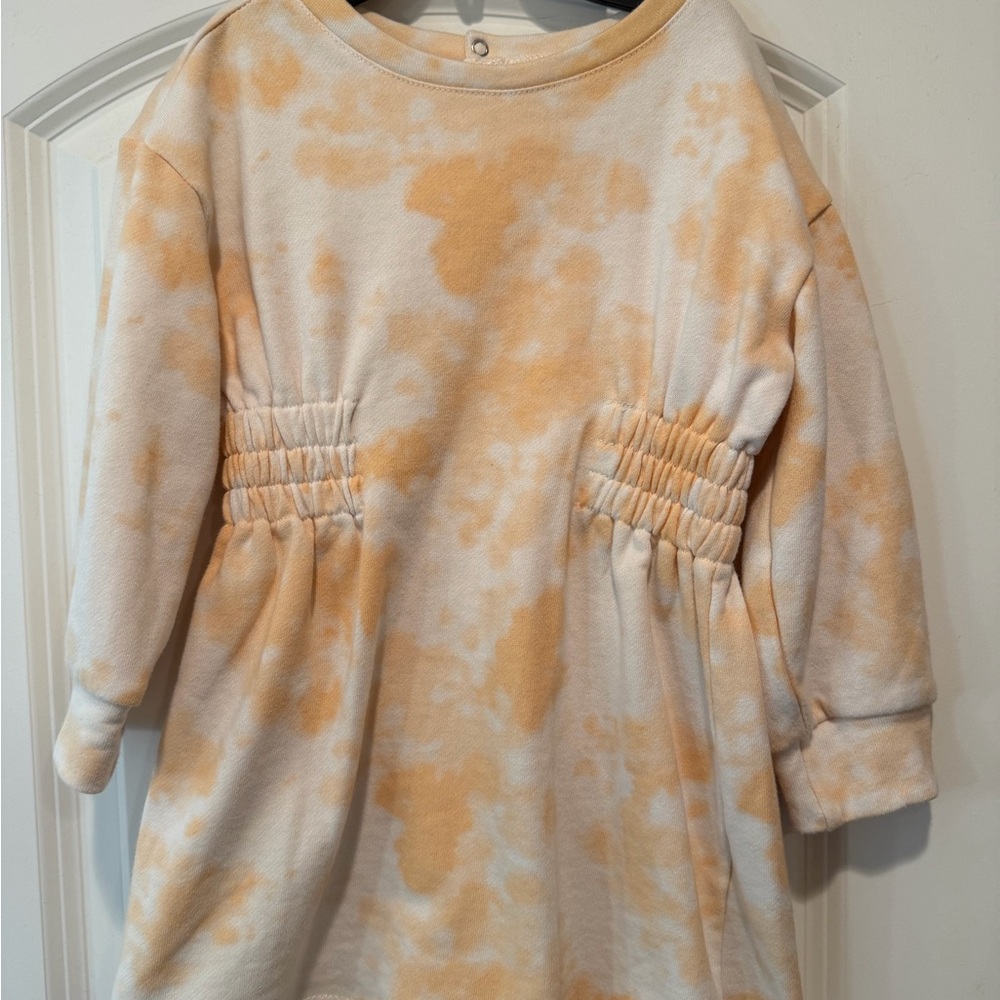 Kids Casual Dress in Cream and Orange - 4t